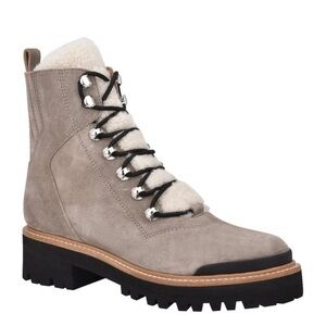 Mark Fisher Izzie Genuine Shearling Lug Sole Laceup Boots Bootie Size 8
